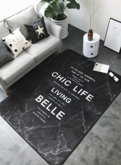 Modern Simple English Letters Pattern Anti-Slip Carpet Multicolour 150x195centimeter