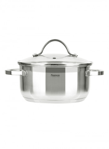 8-Piece Gabriela Cookware Set With Lid Silver/Clear 26х19centimeter