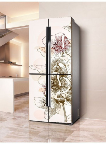 Flower Themed Wall Sticker White/Pink/Green 60x90cm