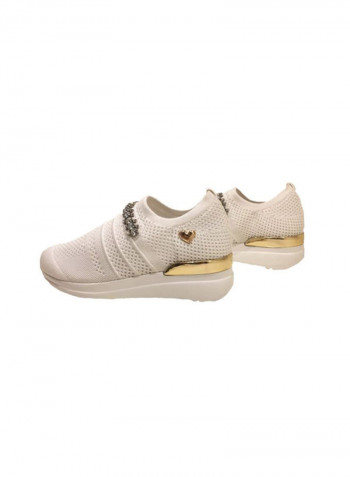 Women's Slip-On Low Top Sneakers Fabric White
