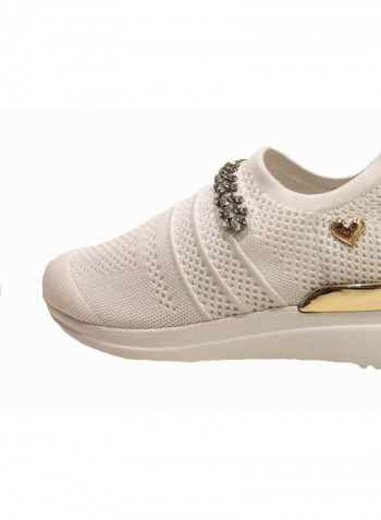 Women's Slip-On Low Top Sneakers Fabric White