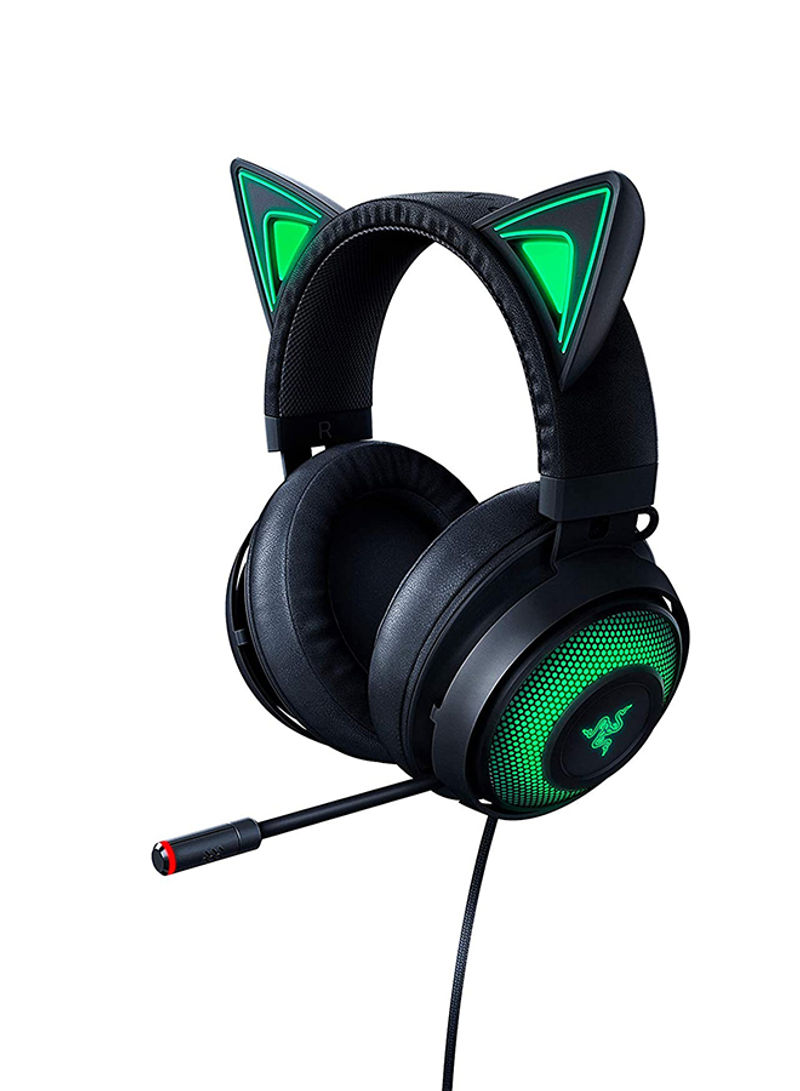 Kraken Kitty Wired Over-Ear Gaming Headset With Mic Black/Green