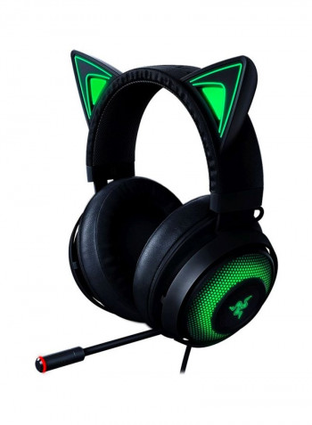 Kraken Kitty Wired Over-Ear Gaming Headset With Mic Black/Green