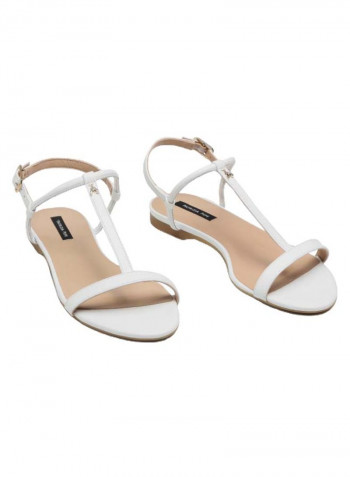 Casual Flat Sandals White/Beige