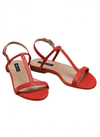 Casual Flat Sandals Red