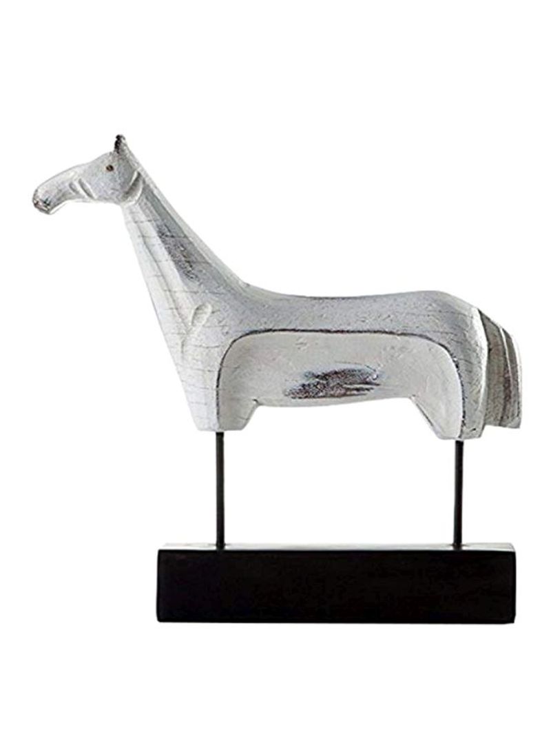 Decorative Horse Figurine Silver/Black 3.2x17.5x16.8inch