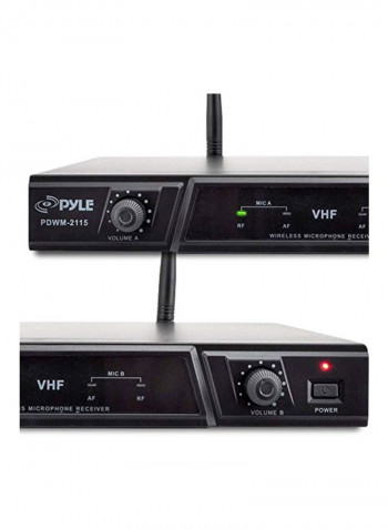 Dual Channel Wireless Microphone System PDWM2115 Black
