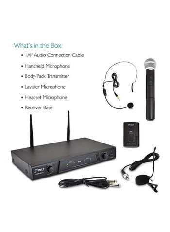 Dual Channel Wireless Microphone System PDWM2115 Black