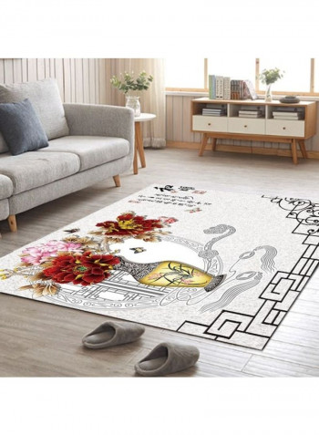 Home Rug Chinese Style Flower Vase Print Non-Slip Living Room Bedroom Floor Mat multicolour 120*160(W*L)cmcm