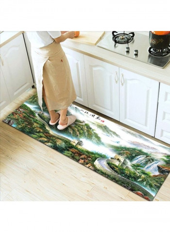 Home Rug Chinese Style Landscape Print Non-Slip Living Room Bedroom Floor Mat Green 120*160(W*L)cmcm