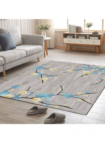 Home Rug Modern Style Flower Print Non-Slip Living Room Bedroom Floor Mat Grey 120*160(W*L)cmcm