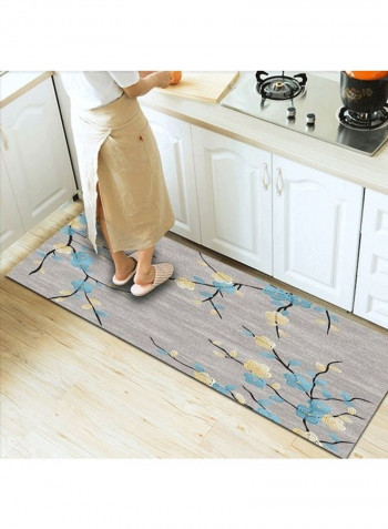 Home Rug Modern Style Flower Print Non-Slip Living Room Bedroom Floor Mat Grey 120*160(W*L)cmcm