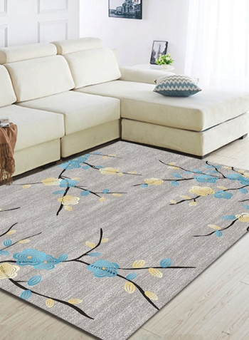 Home Rug Modern Style Flower Print Non-Slip Living Room Bedroom Floor Mat Grey 120*160(W*L)cmcm