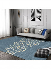 Modern Simple Cute Pattern Rectangle Comfy Anti-Slip Rug Blue 120*160(W*L)cmcm