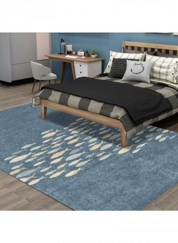 Modern Simple Cute Pattern Rectangle Comfy Anti-Slip Rug Blue 120*160(W*L)cmcm