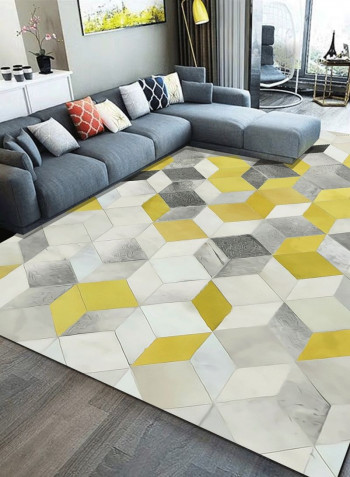 Bedroom Floor Nordic Style Creative Geometric Anti-Slip Bedside Rug Yellow 120*160(W*L)cmcm