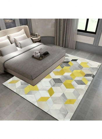 Bedroom Floor Nordic Style Creative Geometric Anti-Slip Bedside Rug Yellow 120*160(W*L)cmcm