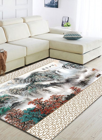Home Rug Chinese Landscape Print Non-Slip Living Room Bedroom Floor Mat multicolour 120*160(W*L)cmcm