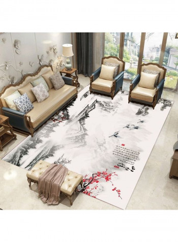 Home Rug Chinese Style Ink And Wash Print Non-Slip Living Room Bedroom Floor Mat Grey 120*160(W*L)cmcm