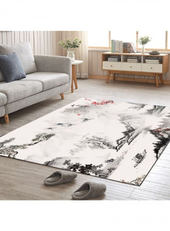 Home Rug Chinese Style Ink And Wash Print Non-Slip Living Room Bedroom Floor Mat Grey 120*160(W*L)cmcm