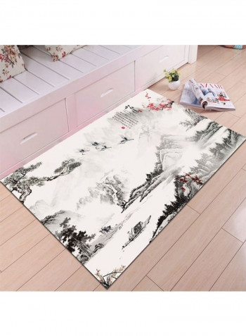 Home Rug Chinese Style Ink And Wash Print Non-Slip Living Room Bedroom Floor Mat Grey 120*160(W*L)cmcm