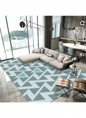 Simple Geometric Print Rectangle Comfy Rug Blue 120*160(W*L)cmcm