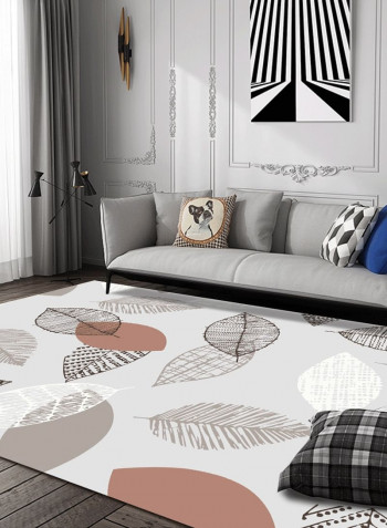 Home Door Modern Fresh Style Leaves Pattern Thick Anti-Skidding Rug multicolour 120*160(W*L)cmcm