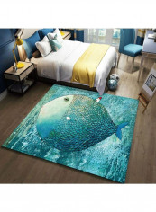 3D Sea Themed Pattern Rectangle Rug Green 120*160(W*L)cmcm