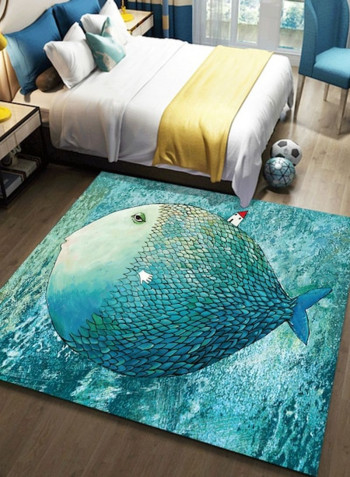 3D Sea Themed Pattern Rectangle Rug Green 120*160(W*L)cmcm
