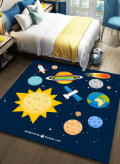 1 Piece Carpet Cartoon Non-Skid Rectangular Bedroom Living Room Rug multicolour 120*160(W*L)cmcm
