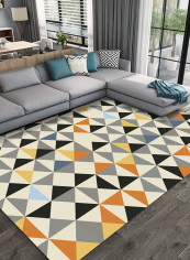 Modern Style Colorful Triangles Print Living Room Bedroom Anti-Slip Fashion Carpet multicolour 120*160(W*L)cmcm
