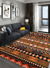 Vintage Ethnic Style Living Room Bedroom Anti-Slip Fashion Carpet multicolour 120*160(W*L)cmcm