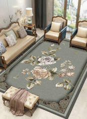 Floral Printed Classic Household Romantic Rug Green 120*160(W*L)cmcm