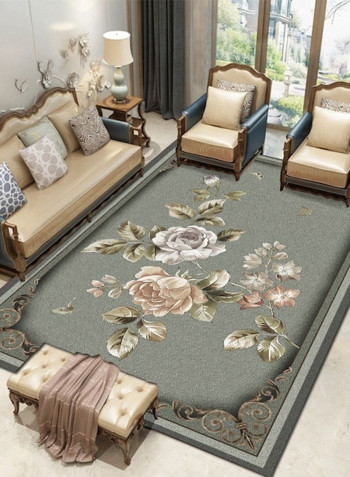 Floral Printed Classic Household Romantic Rug Green 120*160(W*L)cmcm