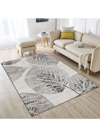 Home Rug Simple Style Leaf Print Anti-Slip Living Room Bedroom Floor Mat Grey 120*160(W*L)cmcm