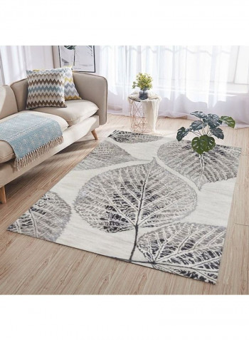 Home Rug Simple Style Leaf Print Anti-Slip Living Room Bedroom Floor Mat Grey 120*160(W*L)cmcm