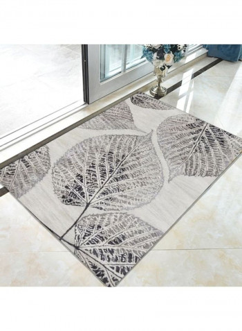 Home Rug Simple Style Leaf Print Anti-Slip Living Room Bedroom Floor Mat Grey 120*160(W*L)cmcm