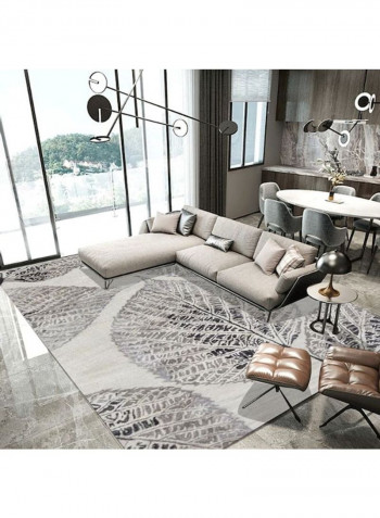 Home Rug Simple Style Leaf Print Anti-Slip Living Room Bedroom Floor Mat Grey 120*160(W*L)cmcm