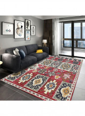 Vintage Style Floral Print Living Room Bedroom Anti-Slip Fashion Carpet Red 120*160(W*L)cmcm