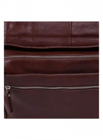 Leather Stitch Detailed Crossbody Bag Brown