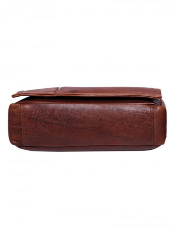 Leather Stitch Detailed Crossbody Bag Brown