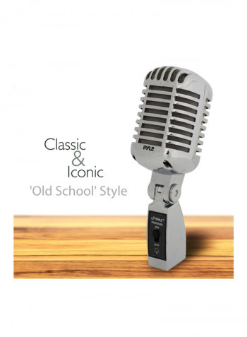 Retro Dynamic Vocal Microphone PDMICR68SL Silver