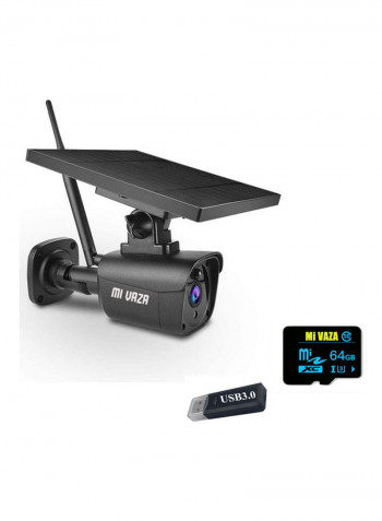 Wireless Solar Powered Security Camera Black