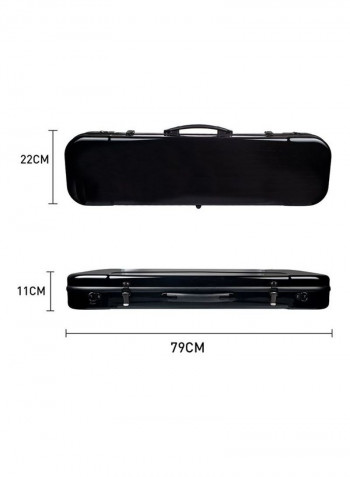 Portable Glass Fiber Violin Case Storage Bag Box With Hygrometer Straps