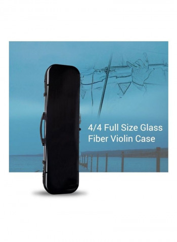 Portable Glass Fiber Violin Case Storage Bag Box With Hygrometer Straps
