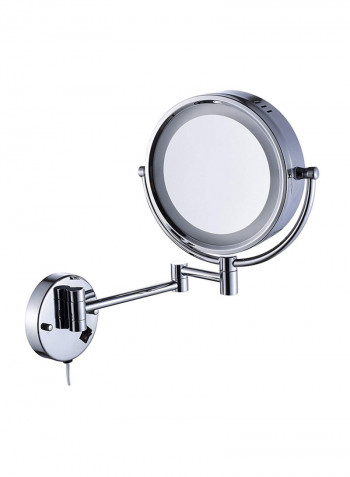 LED Light Wall Mountable Makeup Mirror فضي