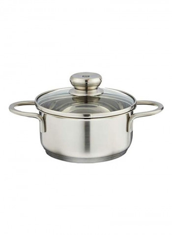Stainless Steel Pot With Lid Silver/Clear 1.5L