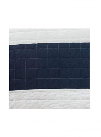 3-Piece Striped Quilt Set White/Blue King