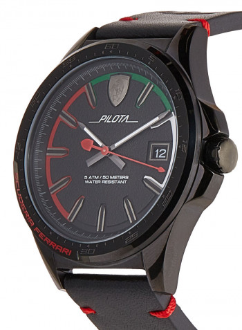 Men's Pilota Leather Analog Wrist Watch 830476