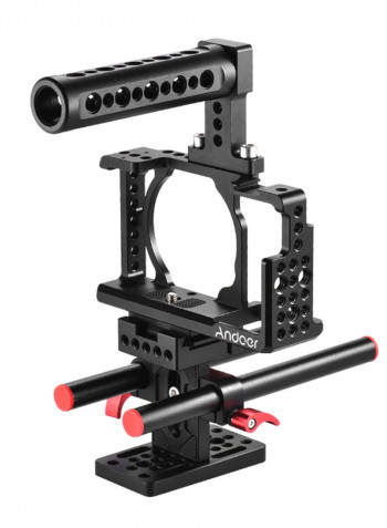 Protective Video Camera Cage Stabilizer Kit Red/Black/Silver